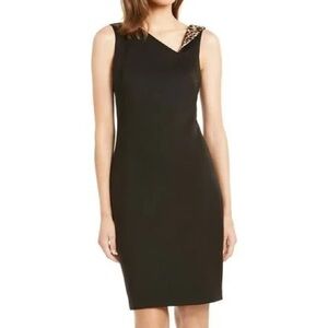 Calvin Klein Black Leopard Sleeveless Dress 14